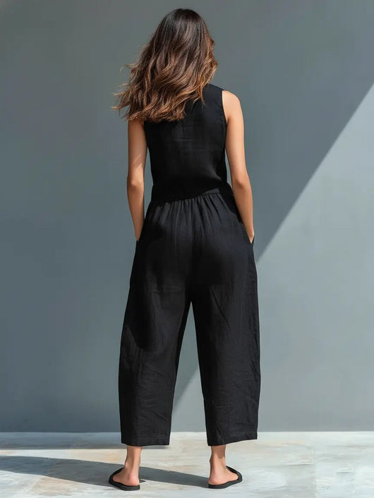 Annika jumpsuit med ståkrage