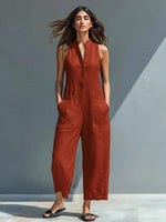 Annika jumpsuit med ståkrage