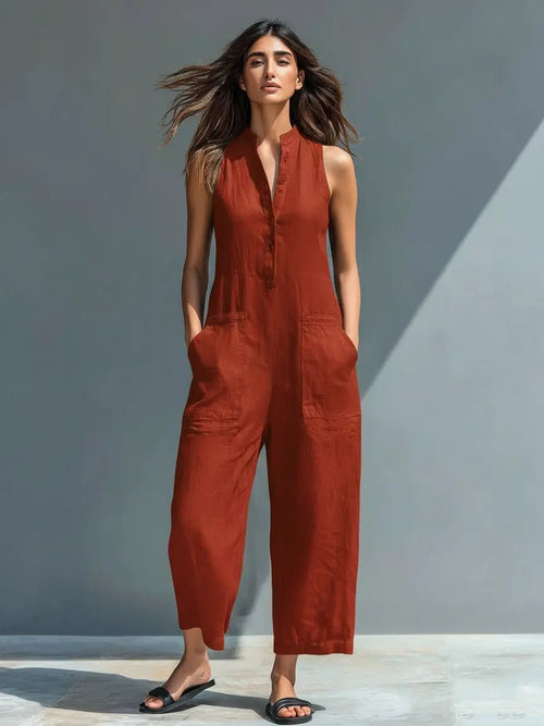 Annika jumpsuit med ståkrage