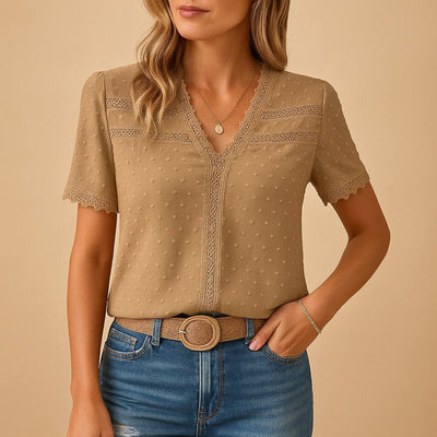 Amelie blus med v-ringning