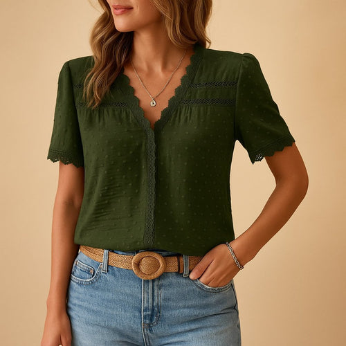 Amelie blus med v-ringning