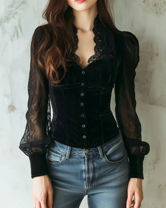 Elfriede blus i sammet