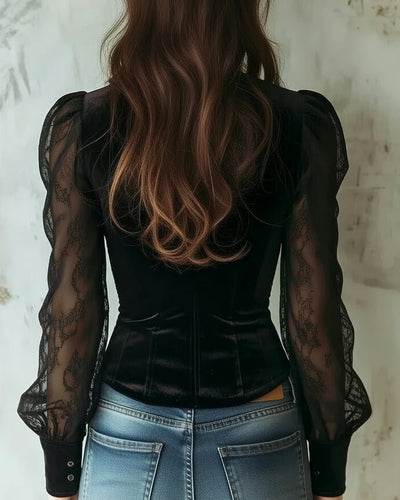 Elfriede blus i sammet
