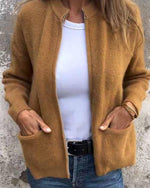 Clara stickad kofta i stickat med fickor