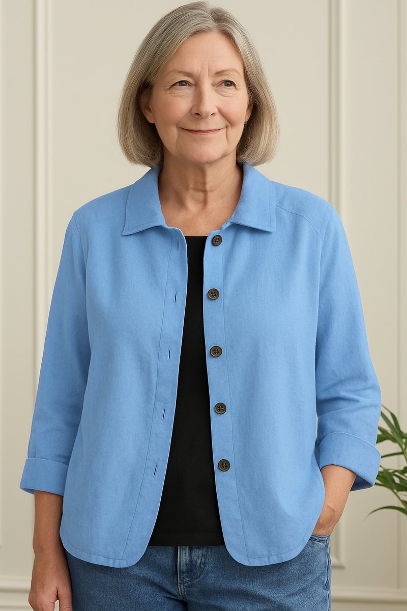 Marie stickad kofta i linne