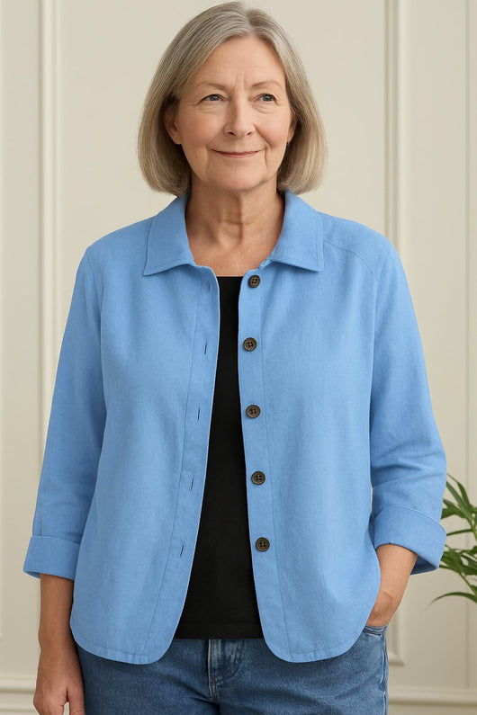 Marie stickad kofta i linne