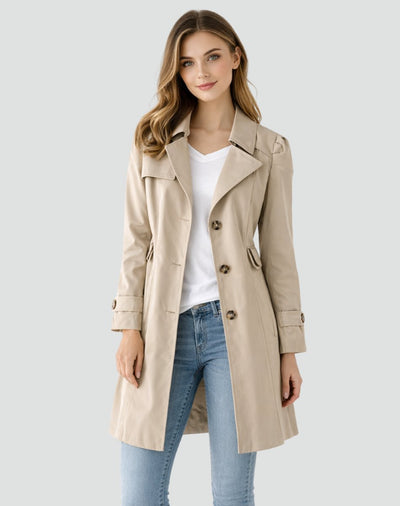 Nora trenchcoat i stickat