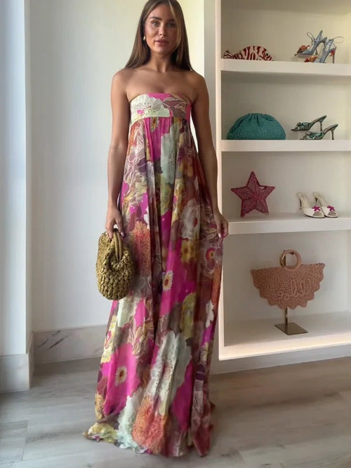Clara klänning med blommönster