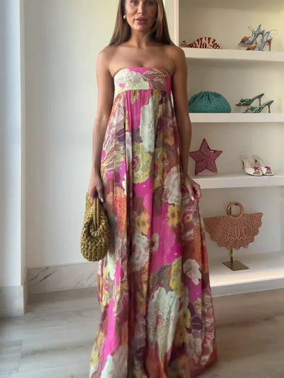 Clara klänning med blommönster