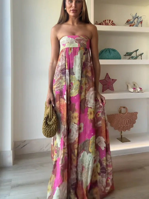 Clara klänning med blommönster
