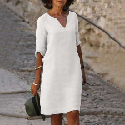 Lena midiklänning med v-ringning