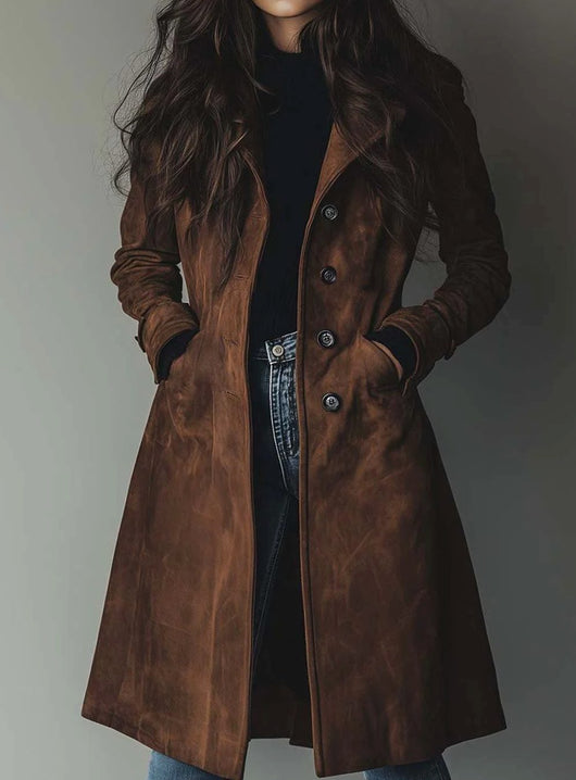 Lena trenchcoat i läder