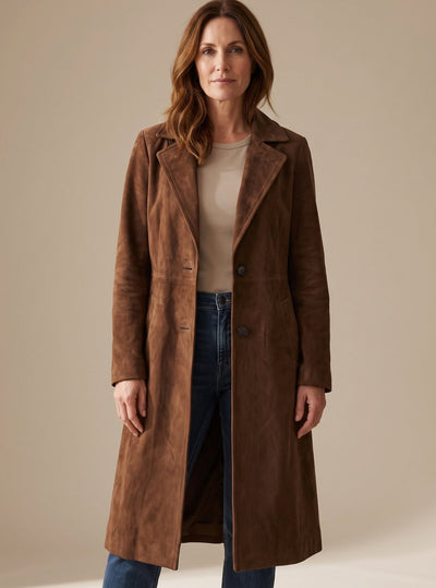 Lena trenchcoat i läder