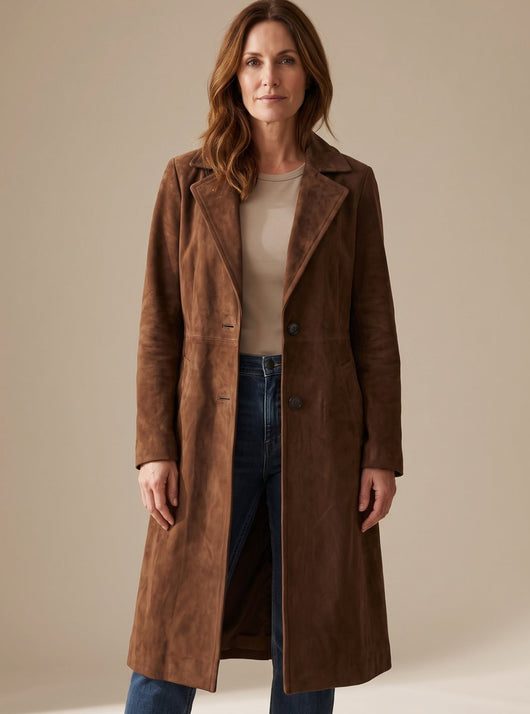 Lena trenchcoat i läder