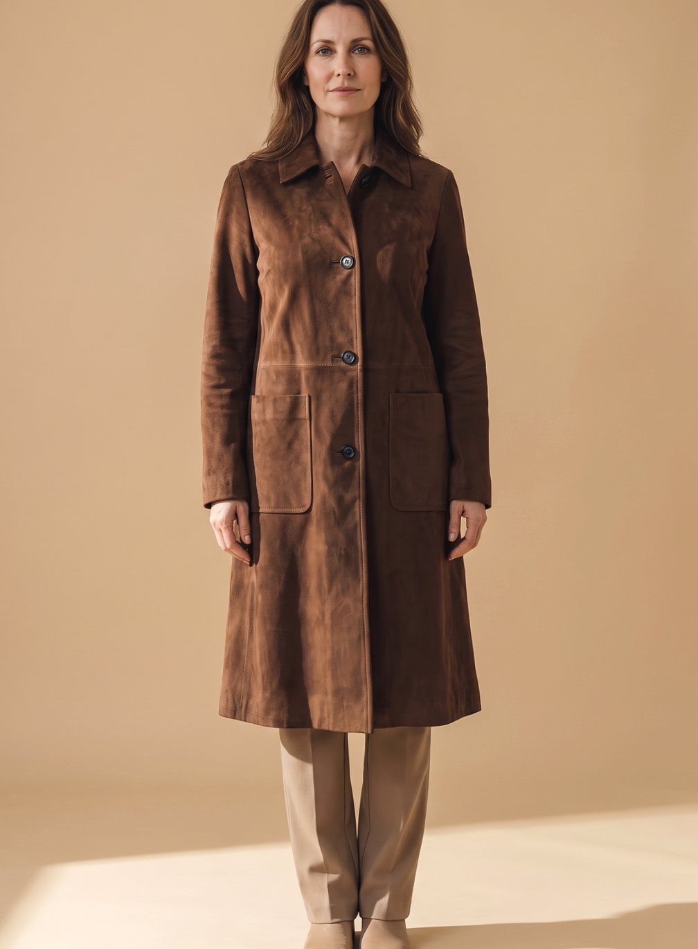 Lena trenchcoat i läder