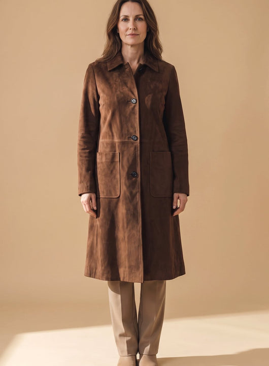 Lena trenchcoat i läder