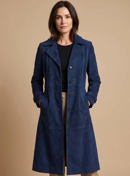 Lena trenchcoat i läder
