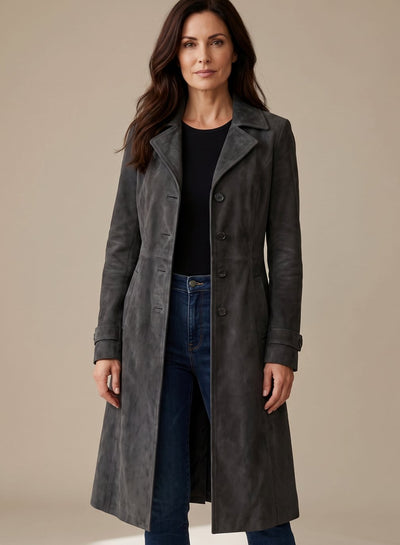 Lena trenchcoat i läder