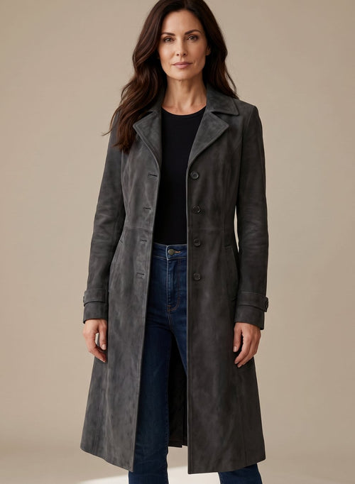 Lena trenchcoat i läder