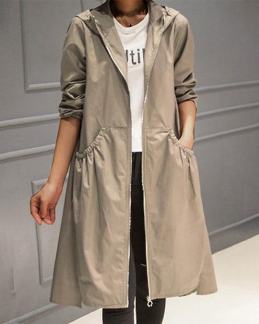 Charlotte trenchcoat med huva