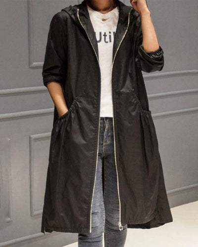 Charlotte trenchcoat med huva