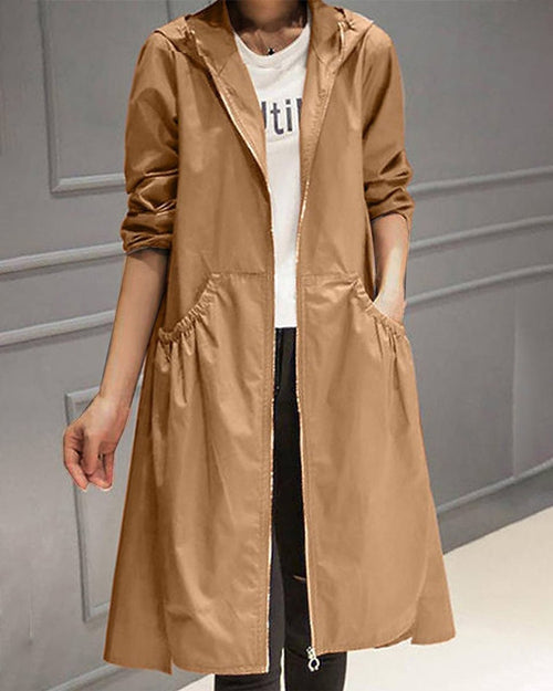 Charlotte trenchcoat med huva