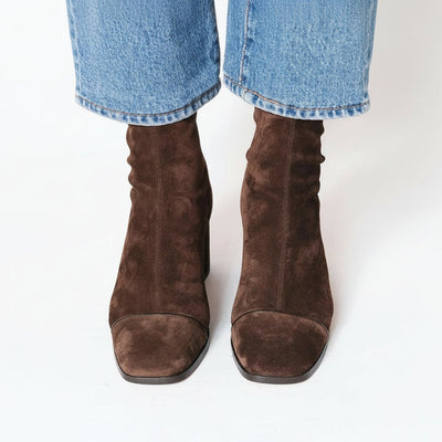 Charlotte boots i läder – mörkbrun