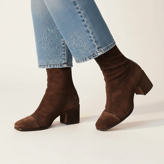 Charlotte boots i läder – mörkbrun