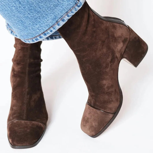Luisa boots i läder – brun