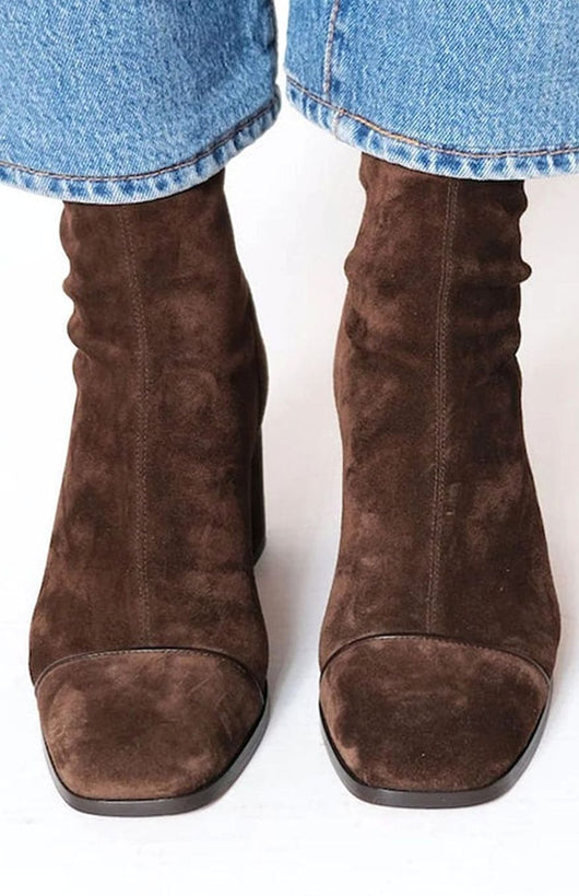 Greta boots i läder – mörkbrun