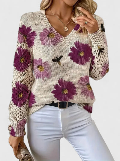 Liza elegant kofta med blommönster