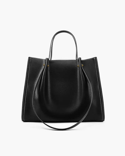 Marie shoppingväska i läder – svart
