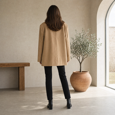 Elfriede lång kavaj – oversized med slagkrage