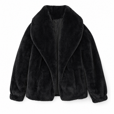 Emilia teddyjacka – oversized med stor slagkrage