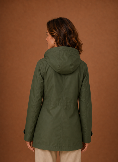 Trenchcoat med huva – smal linje
