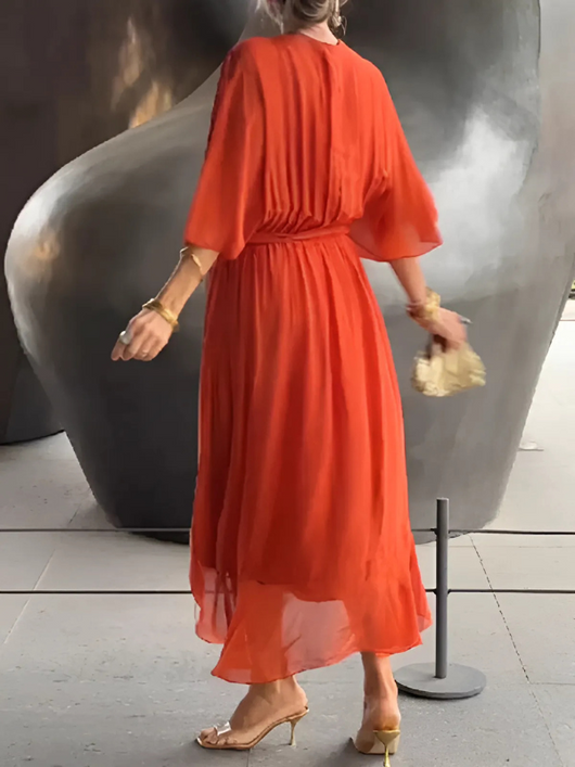 Sylvia midiklänning med omlott