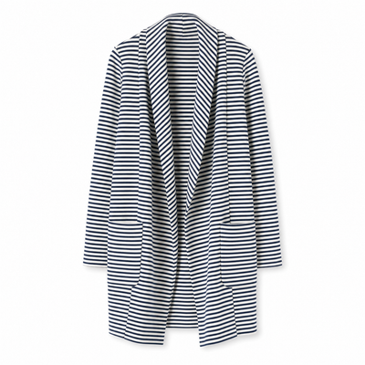 Johanna randig trenchcoat med sjal