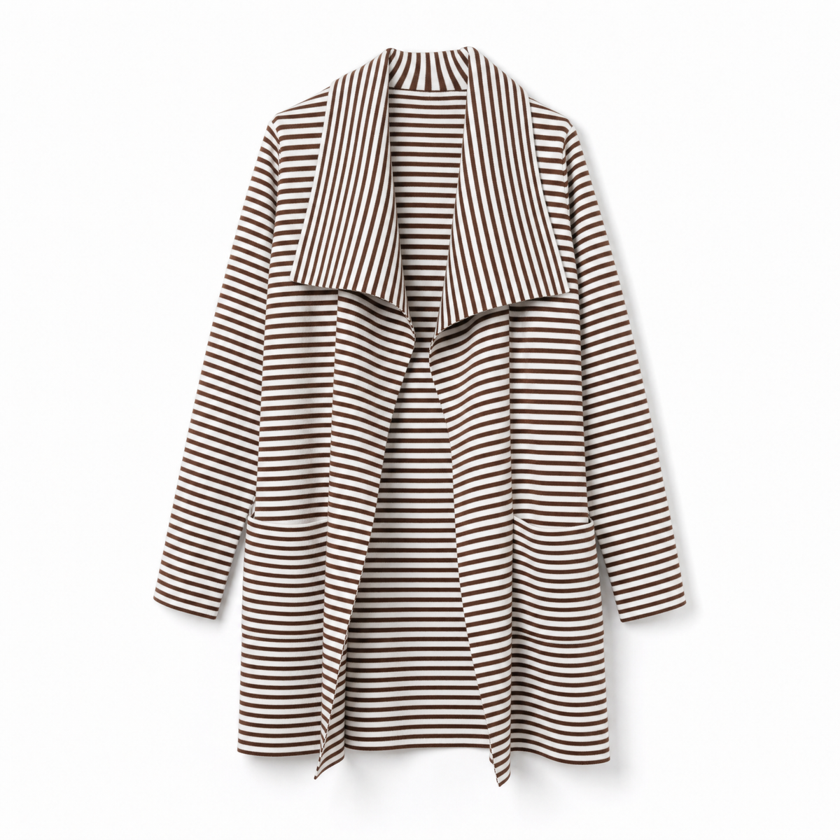 Johanna randig trenchcoat med sjal