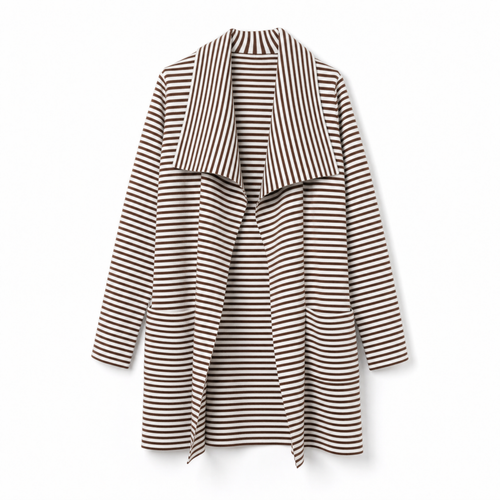 Johanna randig trenchcoat med sjal