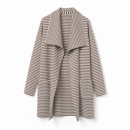 Johanna randig trenchcoat med sjal