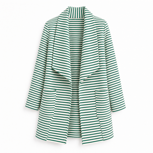 Johanna randig trenchcoat med sjal