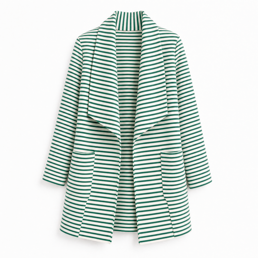 Johanna randig trenchcoat med sjal