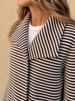Johanna randig trenchcoat med sjal