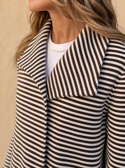 Johanna randig trenchcoat med sjal