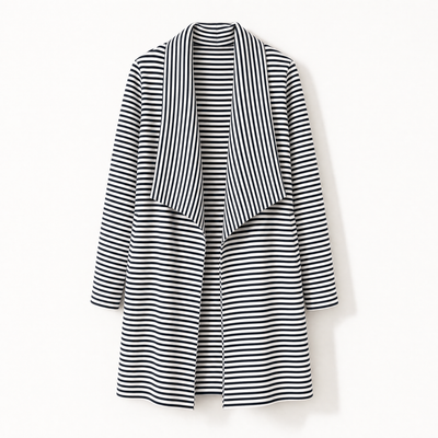 Johanna randig trenchcoat med sjal