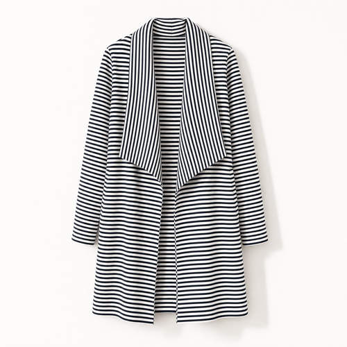 Johanna randig trenchcoat med sjal