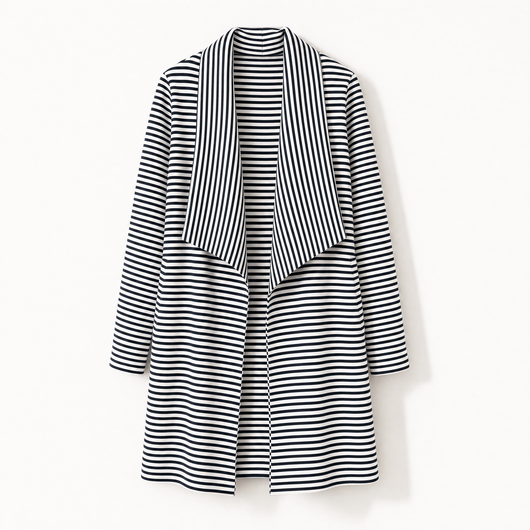 Johanna randig trenchcoat med sjal