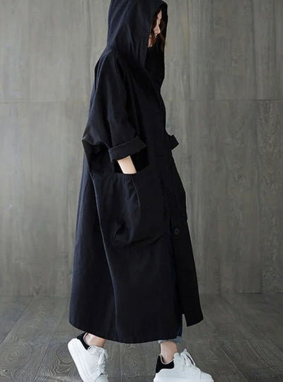Clara trenchcoat med huva med fickor