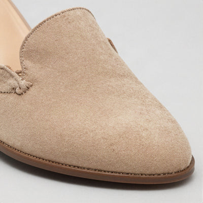 Malin mule med spetsig tå – Beige