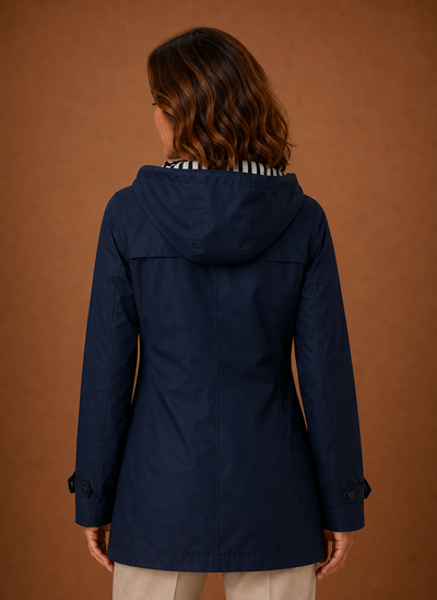 Trenchcoat med huva – smal linje